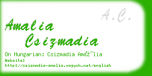 amalia csizmadia business card